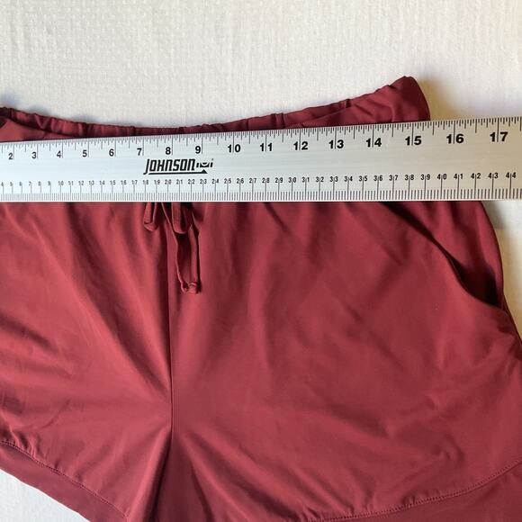 Avia Women Activewear Shorts M (8-10) Red 4" Inseam Stretch - Picture 3 of 10